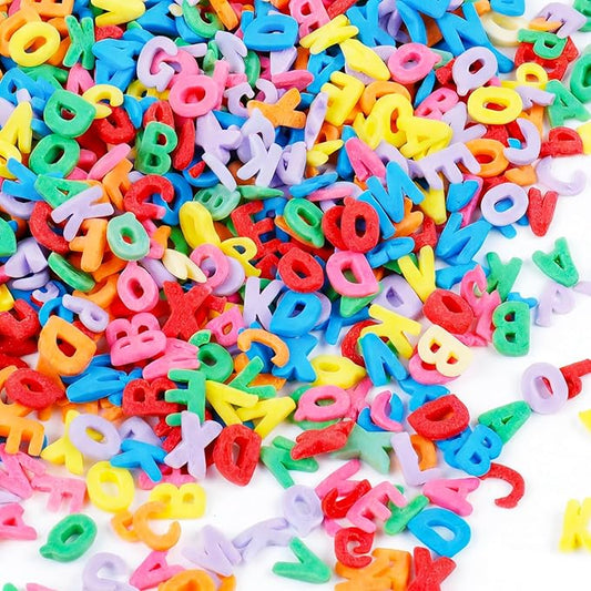 Rainbow Sprinkles for Baking, Edible Letter Sprinkles, Birthday Sprinkles for Cake, Cookies, Ice Cream and Macaron Toppings
