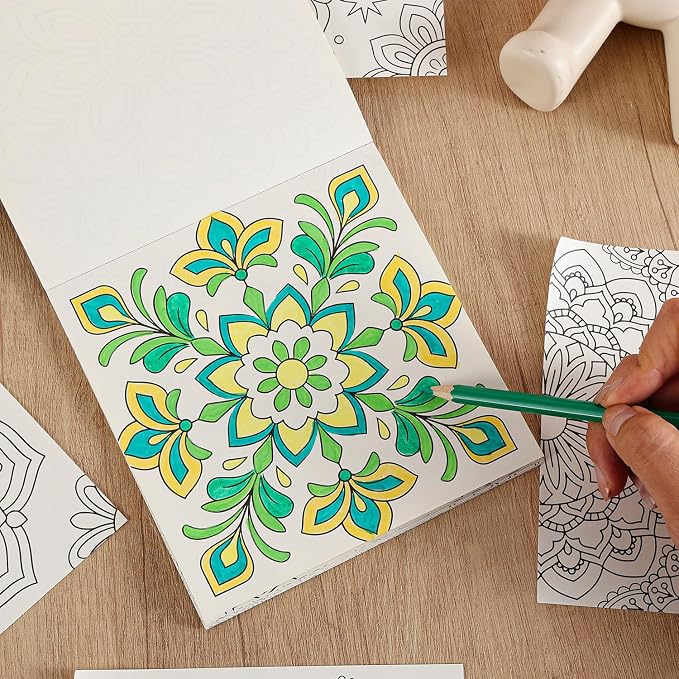 2 PCS Mandala Coloring Book for Adults Relaxation and Teens Stress Relief, 60 Pages Spiral Coloring Book for Women,Mindfulness Stress-Free Patterns for Adult to Relax Relieve Anxiety Gifts