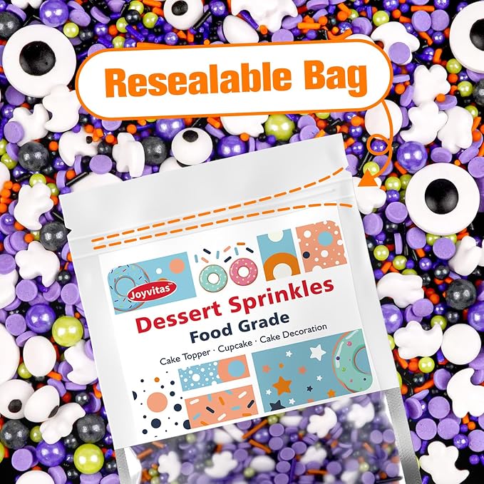 Halloween Eye Sprinkles for Cake Decorating, 150g/5.29oz, Edible Candy Eyeballs, Pearl Sugar Sprinkles Mix, Perfect for Cake Decoration, Cupcake Decorations Donuts Toppings