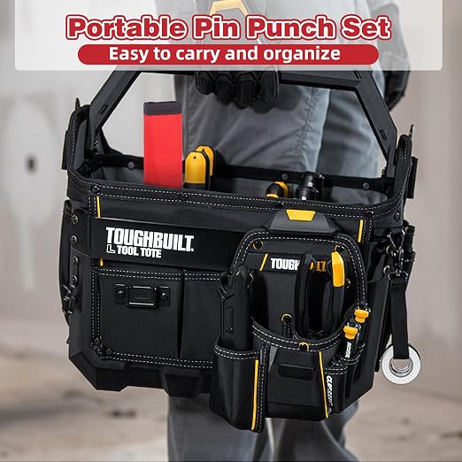 9-Piece Roll Pin Punch Set - Precision Steel Punches for Gunsmithing, Watch Repair & DIY (1/16" to 1/4") - Includes Tool Pouch, Ideal for Firing Pin Removal, Nail Punching & Building Projects