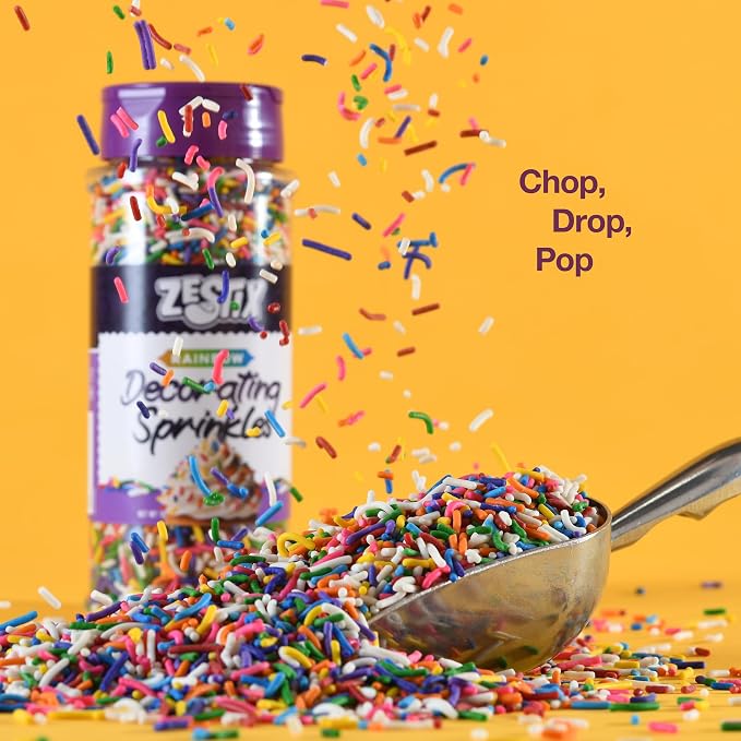 Rainbow Sprinkles 10 oz – Colorful Rainbow Jimmies for Dot Cakes, Cake Decorating, Cupcakes, Cookies, Donuts, Ice Cream & Dessert Toppings