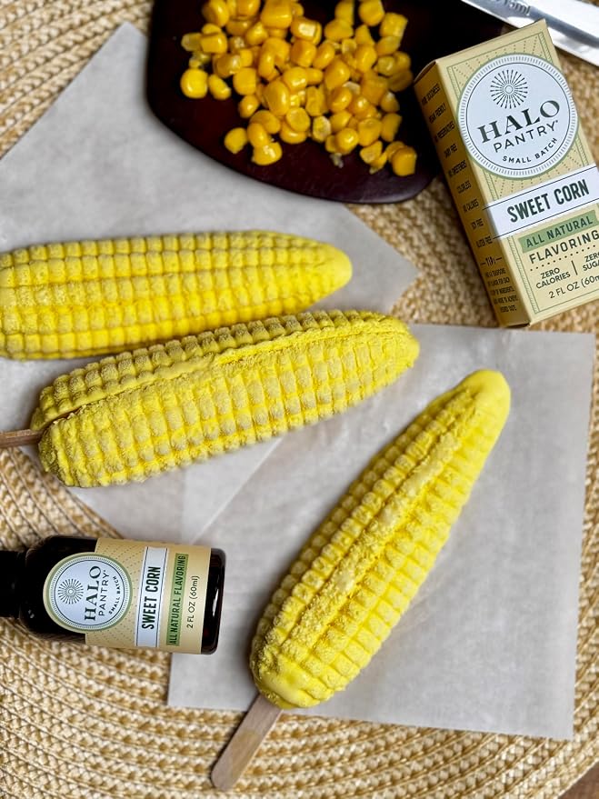 Natural SWEET CORN Flavoring Extract by HALO PANTRY (2oz bottle) | Water-Soluble, Dye-Free/Colorless, Gluten-Free, Dairy Free, Zero Sugars, NO Sweeteners, NO Calories | Perfect for customizing ANY baking, candy, dessert or drink recipes
