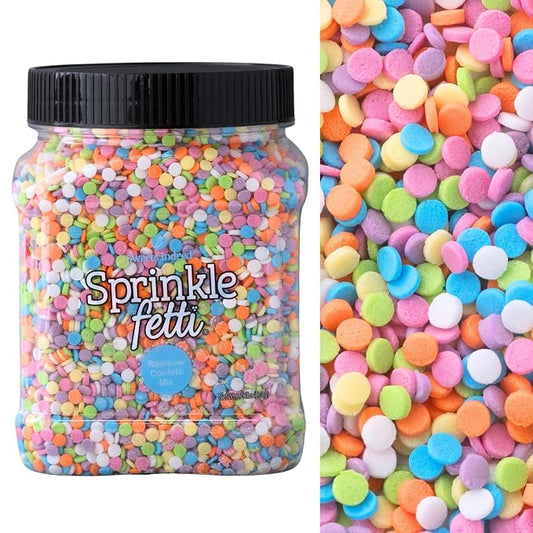 Sweets Indeed, Bulk Rainbow Sprinkles, 1.2 pounds, Sprinkle Mix, Perfect for Cake Decorations, Baking Ice Cream Cookies Cupcake Topper (Rainbow Confetti)
