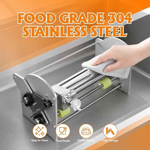 Commercial Electric Dough Sheeter Machine 22.7", Thickness Foldable Adjustable for Bakery & Home Use, Dough Laminator for Pizza, Croissant & Pastry Dough(White)