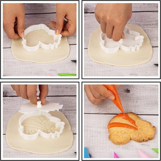 Mostop Tennis Racket Cookie Cutter with Stampers, 3D Sports Cookie Cutter Set, Cake Decoration Tools Birthday Party Supplies Favors