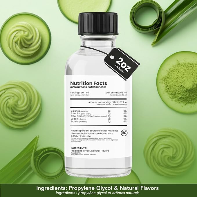 Dolce Flav Pandan Extract, Water Soluble – 2 oz | Southeast Asian Flavoring for Baking, Desserts, Beverages & Syrups – Sugar Free, Kosher, Allergen Free
