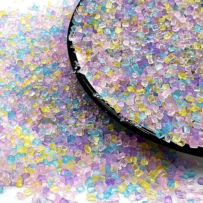 Edible Pastel Sanding Sparkling Course Sugar Sprinkles 142g/ 5.01oz Pastel Sprinkles Sanding Sugar for Baking, Cookies, Cupcakes, Ice Cream Topping and Rimming Sugar