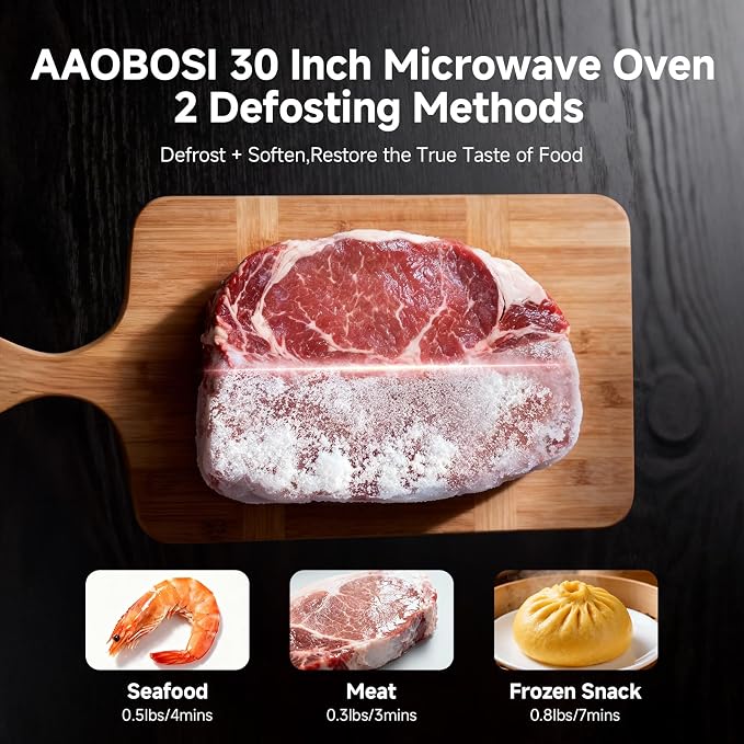 AAOBOSI 30 Inch Built-in Microwave and Convection Oven Combination, 1.6 Cu. Ft. Wall Oven Microwave Combos, Stainless Steel Finish, Touch Control LCD Display, Sensor Cook