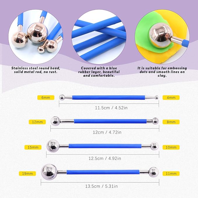 Swpeet 36Pcs Green Clay Extruder Gun Fondant Sugar Paste Extruder Clay Cake Sculpture Gun, Ball Stylus Dotting Tool with Plastic Scraper, Cake Decorating Supplies Modeling Tool