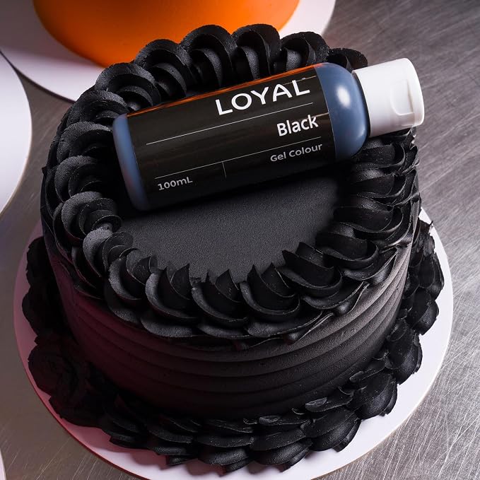 Loyal Gel Food Coloring | Vibrant Color for Buttercream, Fondant, Royal Icing, Gum Paste, Marzipan and Cake Batter | Gel-Based Concentrated Food Dye - 100ml Black