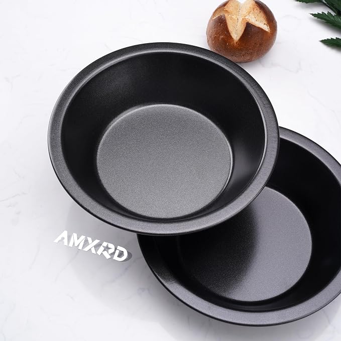 5 inch Mini Pie Pans, 5-Piece Small Round Cake Pan, Reusable Nonstick Carbon Steel Pie Tins for Oven and Instant Pot Baking