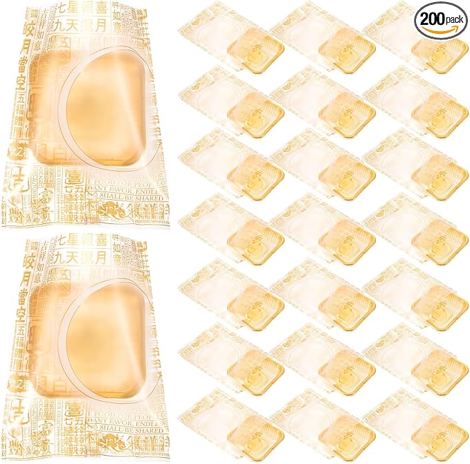 Mooncake Packaging Bags and Tray Set 5.70X4.33 Inch Clear Plastic Single Moon Cake Container for Bakery Pastry Food Storage and Sealing