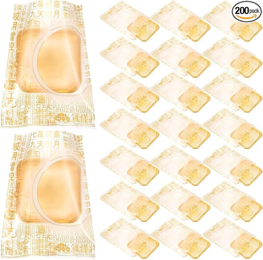 Mooncake Packaging Bags and Tray Set 5.70X4.33 Inch Clear Plastic Single Moon Cake Container for Bakery Pastry Food Storage and Sealing