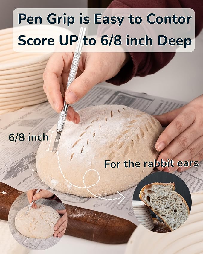 Bread Lame Sourdough Dough Scoring Tool, 11 Blades, with Cover, Sour Dough Bread Scorer Knife