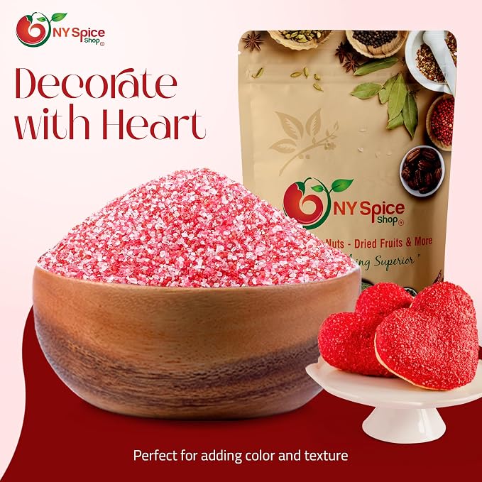 NY Spice Shop Sanding Sugar - 1 Pound Sanding Sugar Red Pink Decorative Sugars Crystals for Sweet treat - sprinkles sugars for Cupcakes Cookies Cakes Dessert Decorating