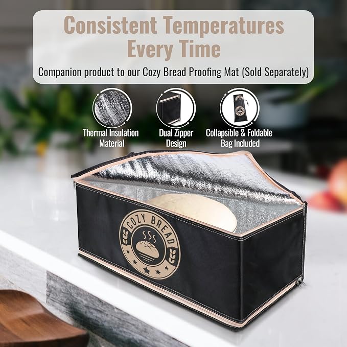 Cozy Bread® Proofing Box | Compatible with 10" x 21" Proofing Mat (Heat Mat Not Included) | USA Brand