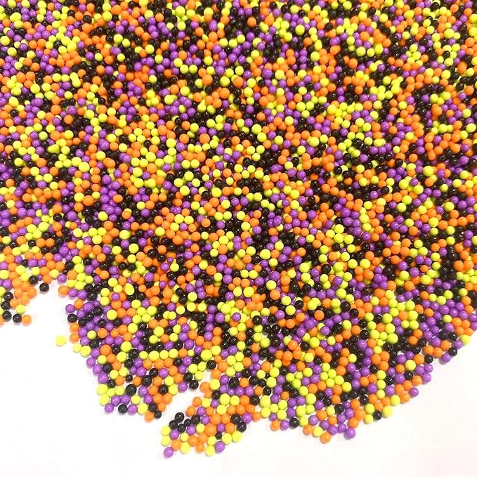 PhilaeEC Halloween Nonpareils Sprinkle 2mm Mini Peals Sprinkle Edible for Cake Decoration Cupcake Topper Cookie Baking Decorations Halloween Christmas Supplies