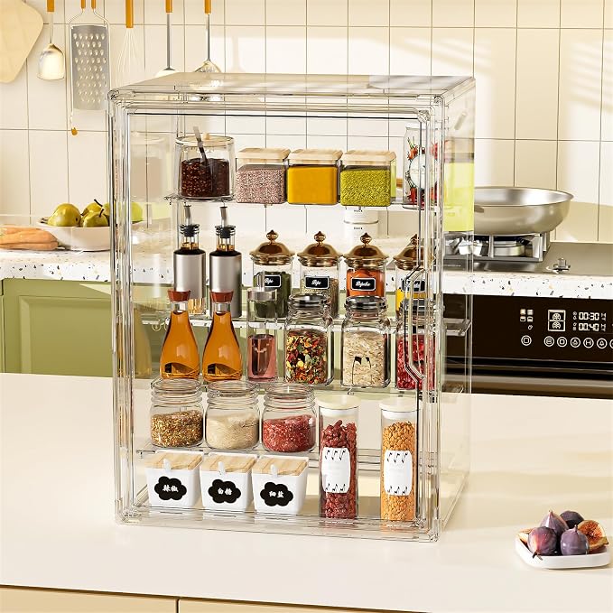 4 Tier Cupcake Stand Acrylic Cardboard Cupcake Tower Holder, Dessert Pastry Cookie Display Stand Case with Lid for Birthday Wedding Party Decoration, Large Adjustable Bread Box, XL