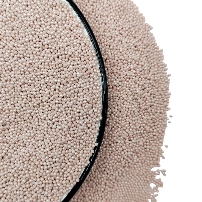 Homankit Rose Gold Nonpareils Sprinkles Edible Cookie Decorations Mini Pearls for Decorating Cake, Baking, Cupcake Toppers, Ice Cream, Donuts 3.88 Ounce