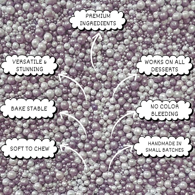 Confect Love Silver Metallic Disco Ball Sprinkles - Edible Cake & Cupcake Decorating Pearls, Metallic Sugar Sprinkles for Desserts and Cookies | Vegan, Gluten-Free, Soy-Free, Dairy-Free, Palm Oil-Free – 4.2 Oz