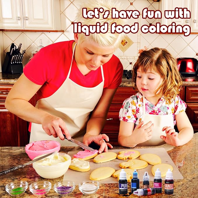 Food Coloring Liquid - Vibrant Color Food Coloring for Cake Decorating, Baking, Easter Egg, Icing - Tasteless Food Color Dye for Fondant, Cooking, Airbrush (Gold, 8 Fl.oz)