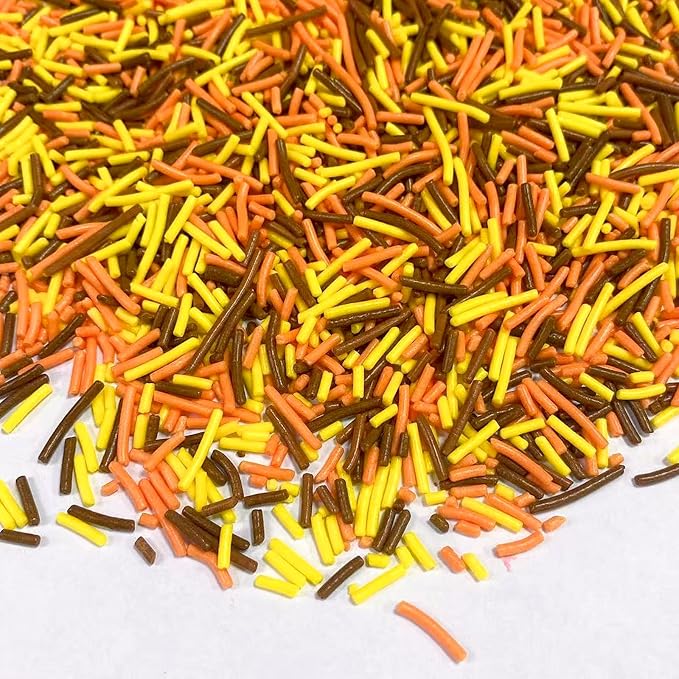 Sentovac Autumn Jimmies Sprinkles Edible for Cake Decorating Fall Thankgiving Sprinkles Sugar Candy Cookie Cupcake Topper Ice Cream Baking Decorations Halloween Christmas Supplies 3.53oz
