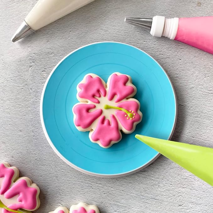 R&M Cookie Decorating Turntable for Cookies, Cupcakes, and Small Desserts, 6-Inch Diameter, Non-slip with 360 Degrees of Rotation