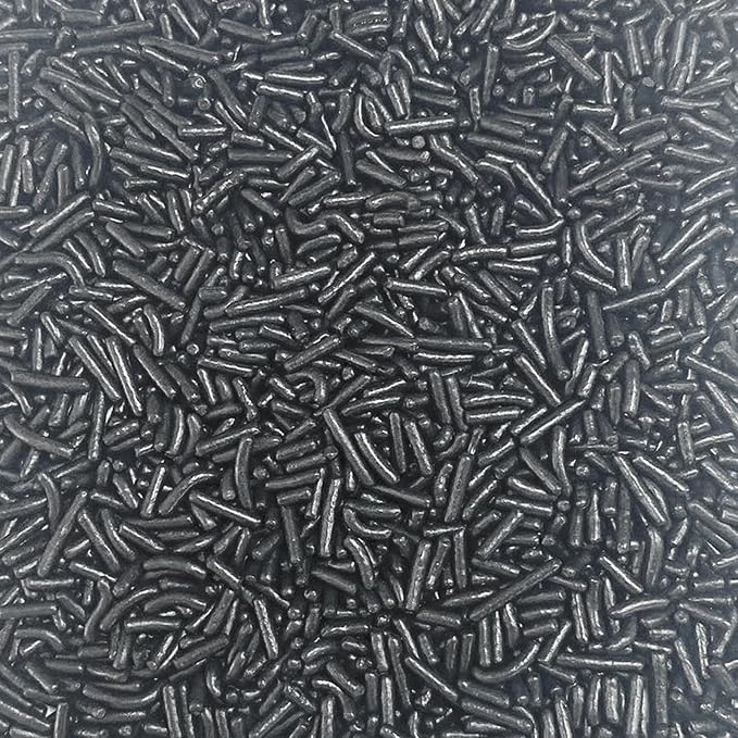 PhilaeEC Black Jimmies Sprinkle Edible Soft Jimmies Sprinkle for Cake Decoration Cupcake Topper Cookie Baking Decorations Halloween Christmas Valentine Supplies 2.75oz/78g