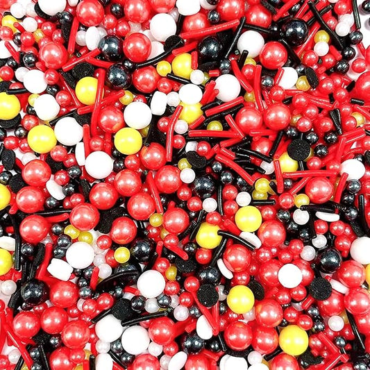 Sentovac Mouse Sprinkle Edible Cake Decorations Red Black White Yellow Pearl Jimmies Confetti Mix Sprinkle Cake Cupcake Topper Cookie Baking Decorations Wedding Party Valentine Birthday Supplies