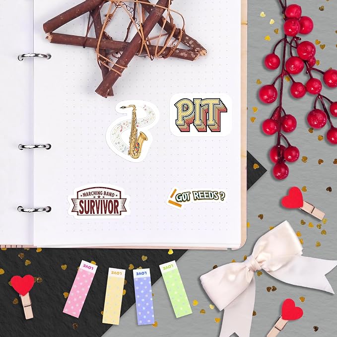 100Pcs Marching Band Stickers - Marching Band Gifts, Party Supplies -Drum Stickers - Gift for Women & Men