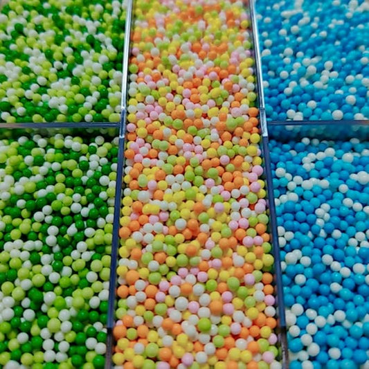 HeDeon&Rles 2mm Edible Colorful Pearls Sprinkles for Baking Caketopper Valentines St. Patrick's Day Easter Sprinkles Cake Decoration Birthday Wedding Caketopper