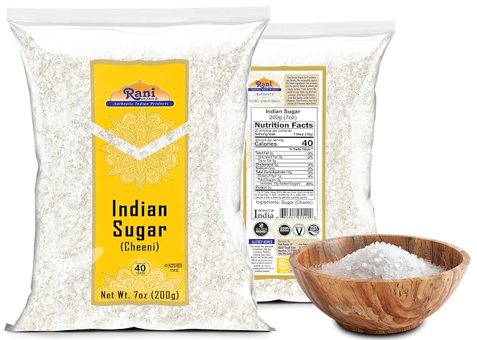 Rani Indian Sugar (Cheeni) 7oz (200g) ~ All Natural | Gluten Friendly | No Colors | Kosher | Vegan | Indian Origin