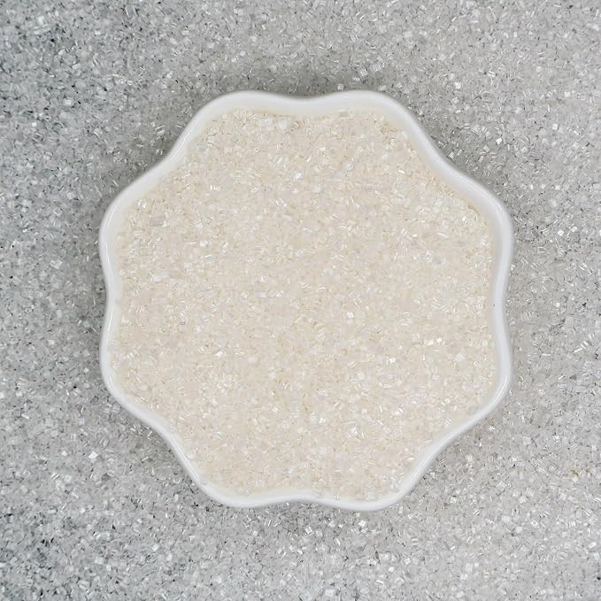 White Sanding Sugar | White Sprinkles | Edible Coarse Sugar Crystals | For Baking Dessert Decorating, Cake, Cupcake, Cookie, Ice Cream | Wedding Christmas Holiday Party | 4.6 Ounces