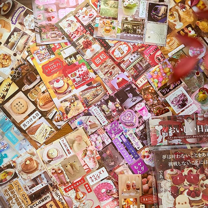 Japanese Food Style Sticker Scrapbooking Supplies for Junk Journal, 40 Sheets Stickers TZ013003