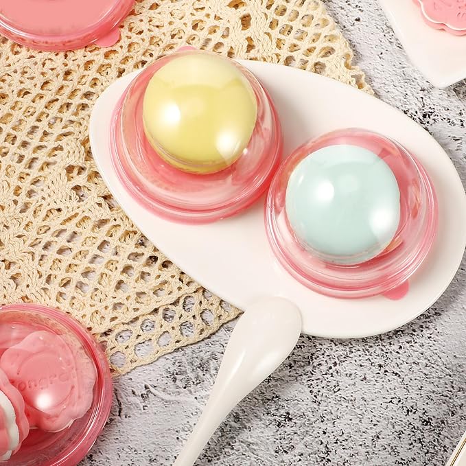 Patelai 50 Pcs Clear Plastic Mini Cupcake Container, Mini Cupcake Box Muffin Dome Muffin Single Container Box for Wedding Birthday Cheese Pastry Dessert Cake (Pink)