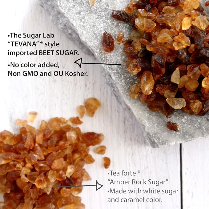 Belgian Rock Sugar - 2 Pounds - Natural REAL Beet Sugar - Brown Rock Sugar - Teavana Style Tea Sugar - Perfect Sugar Cube or Cane Sugar Replacement - Natural Belgian Amber Sugar for Tea By The Sugar Lab
