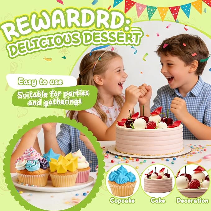 Suuker 4 Pieces Extra Large Piping Tips Set (F02 F06 9FT R22L) | Stainless Steel, Round Star Square Wide Jumbo, Cake Cupcake Cookie Decorating, Eclair Churro Meringue