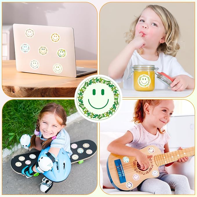 50PCS Smile Flower Stickers | Cute Water Bottle Stickers for Kids, for Teaching Rewards, Notebooks, Stationery, Luggage, Cartoon PVC Smile Face Stickers