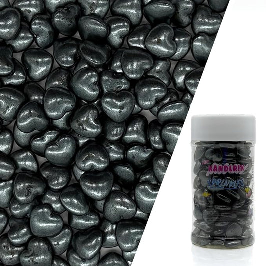 Black Heart Sprinkles Edible Heart Cake Decorating Cake Decorations Cupcake Toppers Cookie Decorating Perfect for Cakes, Cupcakes, Desserts Toppings 3OZ