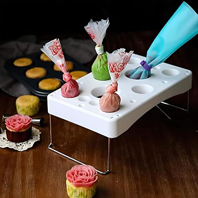 Decorating Piping Bag Holder Cake Decorating Icing Bag Stand 12-Cavity Pastry bag Cake Decorating Tools