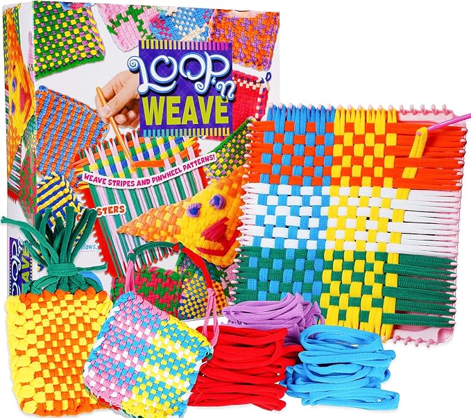 Weaving Loops for Potholder Loom, 12 Vibrant Colors Nylon Refill Kit, DIY Craft Gift Set for Girls and Boys, Compatible with 7 and 10 Inch Weaving Looms