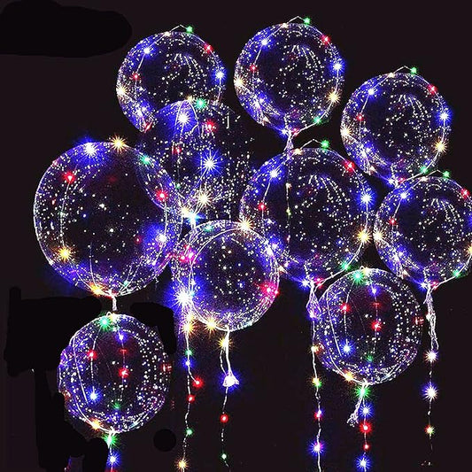 Yongxiang 10 PACKS LED Bobo Balloons,Transparent LED Light Up Balloons,Helium Style Glow Bubble Balloons with String Lights for Party Birthday Wedding Festival Decorations (Colorful)