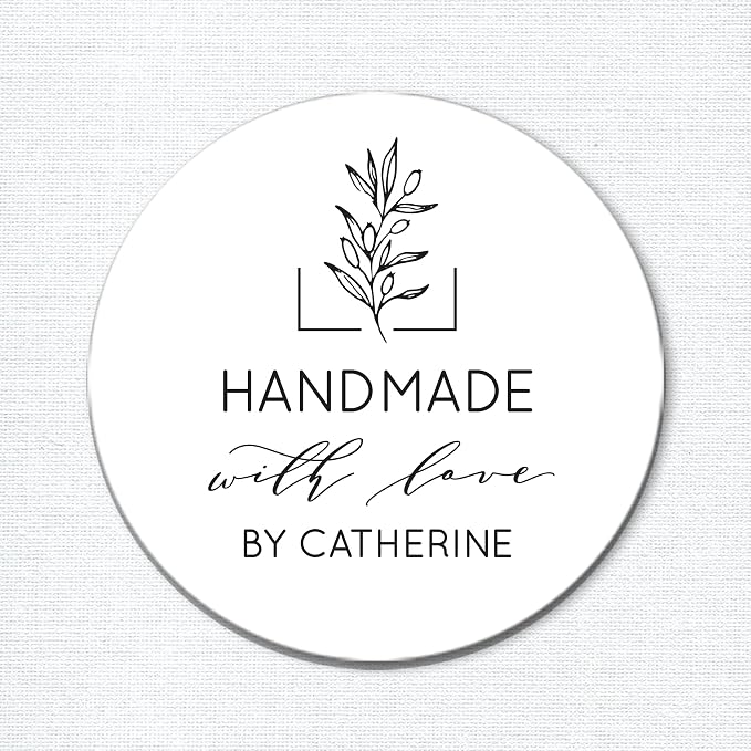 Made with Love Stickers, Handmade Gift Stickers, Personalized Food Labels, Favor Labels, Baked Good Stickers