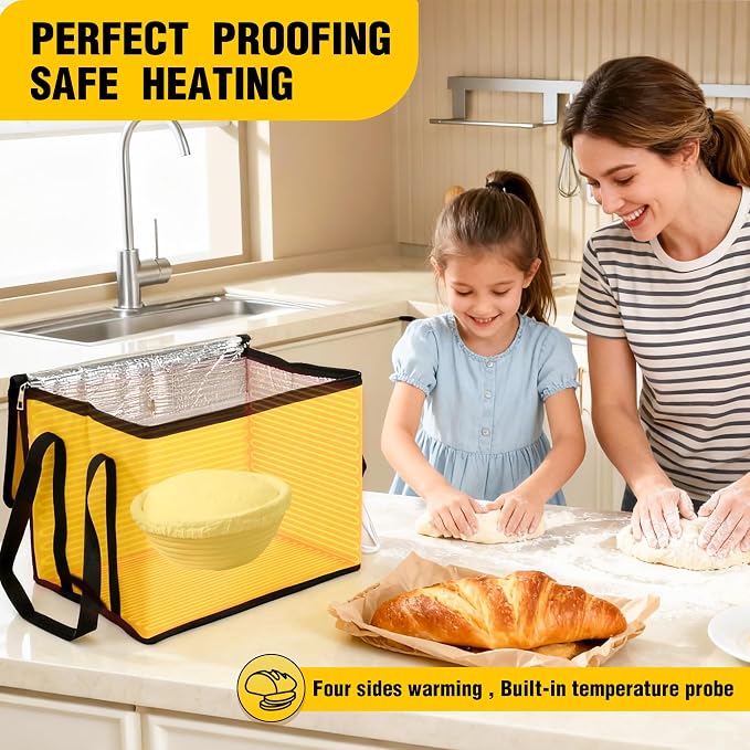 Dough Proofing Box Heated, 30L Foldable Bread Proofer with Temperature & Timer Controller Yogurt Fermentation Proofer Making Bread, Yogurt, Natto and Handmade Soap