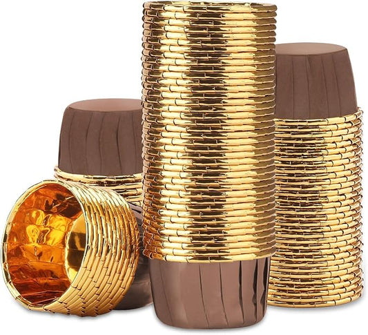 EUSOAR Cupcake Ramekins, 100pcs 3.5 oz Aluminum Foil Muffin Liners, Cupcake Liners, Aluminum Foil Baking Cups, Little Foil Holder Cups for Wedding Birthday Party