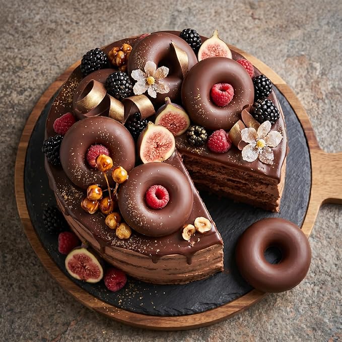 6 Cavity Donut Silicone Chocolate Molds Doughnut Pan Mold For Chocolate Candy Set Of 2