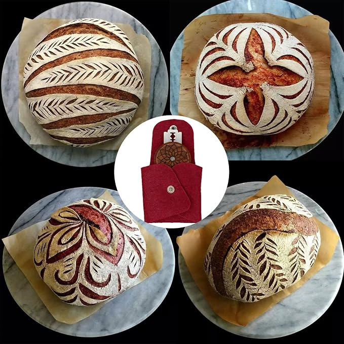 Bread Lame Cutter for Homemade Sourdough Bread Bakers, Cutting Bread Scoring Knife Razor Cutter Slashing Tool, Great Gift for Artisan Bread and Baguette Makers (Flower)