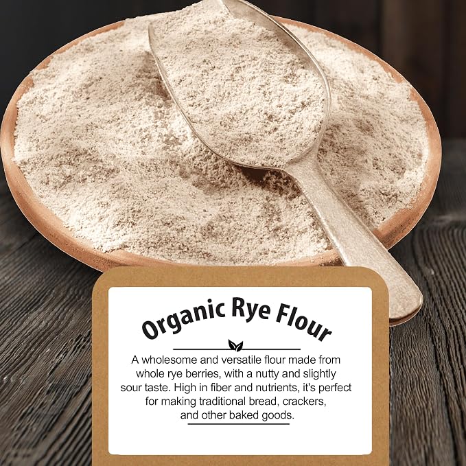 Be Still Farms Organic Rye Flour For Bread Bulk (5.8 lb) - Bread Flour for Baking - Great for Bread Machine, Pumpernickel - 100% Whole Rye Grain | USA Grown | USDA Certified | Vegan | Non-GMO