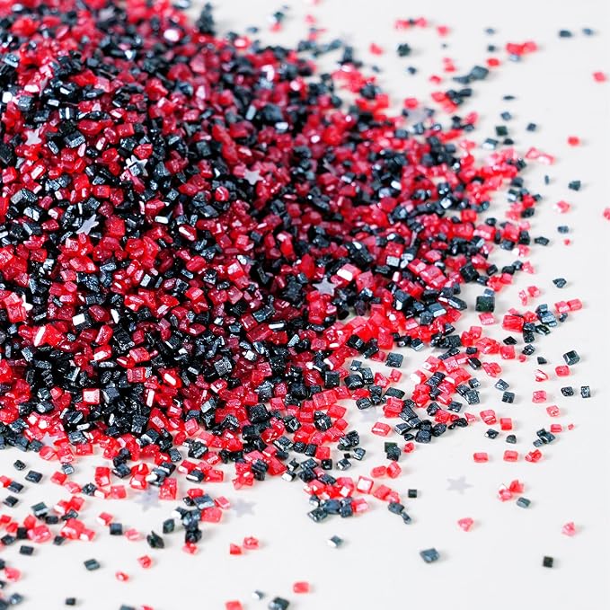 Cobakey Sanding Sugar Edible Glitter Stars Mix, Sugar Sprinkles for Cake Decorating, Sparkling Sanding Sugar for Halloween Holiday Cupcake Cookie Decorations Wedding Party Celebrations Halloween