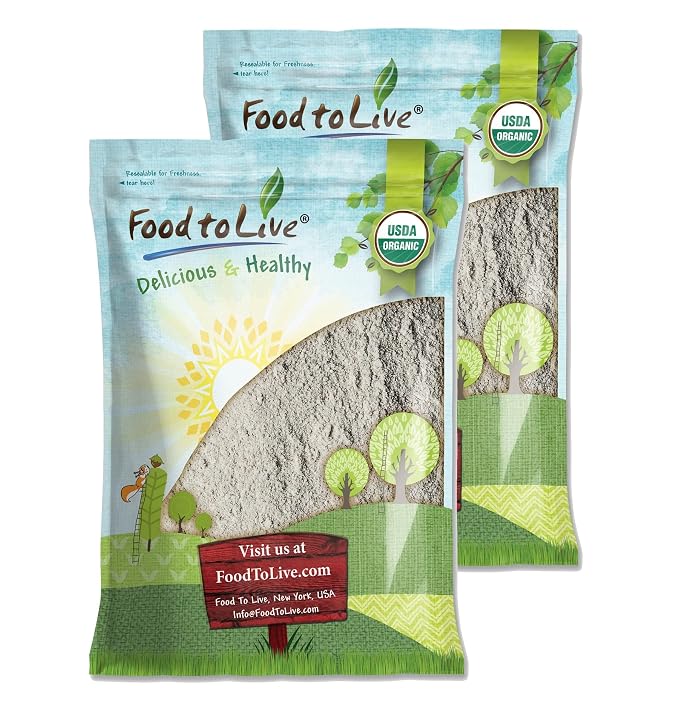 Food to Live Organic Dark Rye Flour, 25 Pounds – Whole Grain, Non-GMO, Stone Ground, Kosher, Raw, Vegan, Bulk, Great for Baking Bread, Product of the USA
